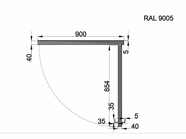 Industriële stalen binnendeur met glas (ral 9005) - afbeelding 6 van  14