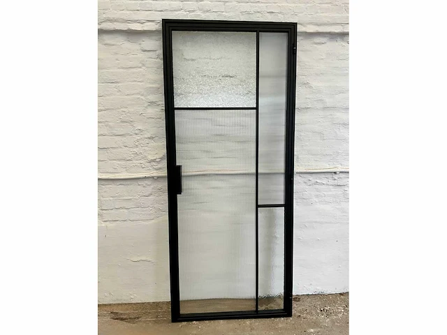Industriële stalen binnendeur met glas (ral 9005) - afbeelding 7 van  14