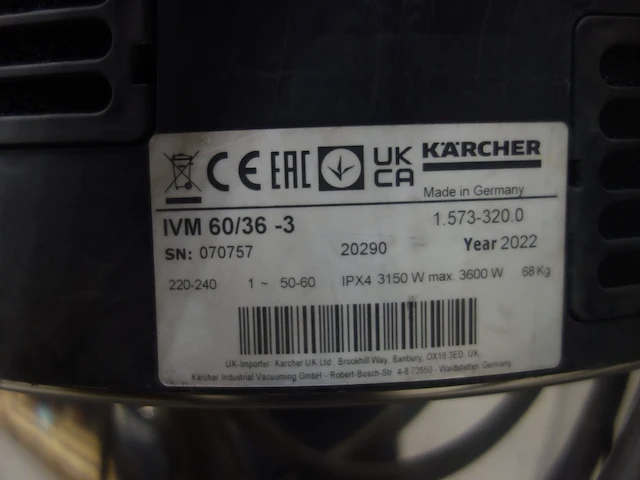Industriële stofzuiger kärcher professional - afbeelding 3 van  4