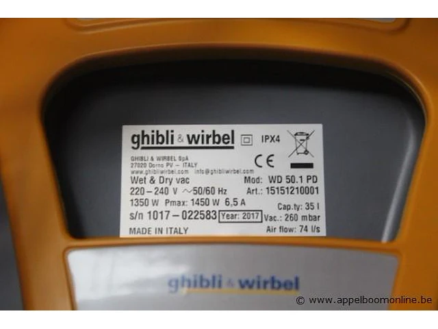 Industriële tonstofzuiger ghibli, wd50,1pd - afbeelding 2 van  3