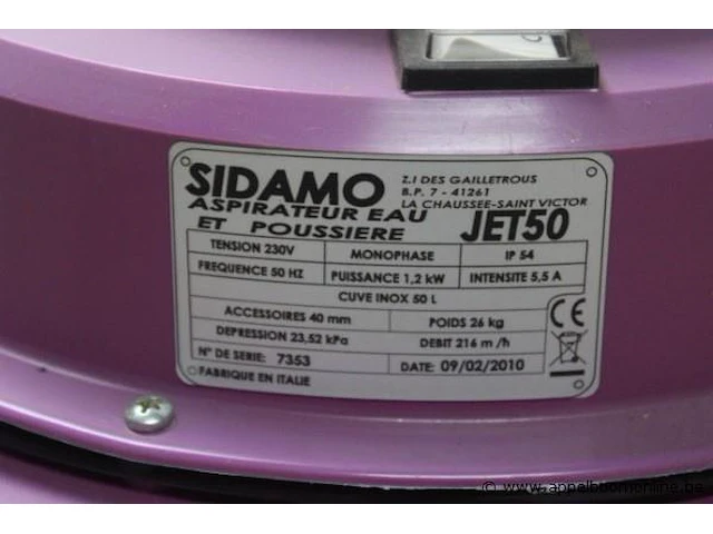 Industriële tonstofzuiger sidamo, type jet50 - afbeelding 2 van  2