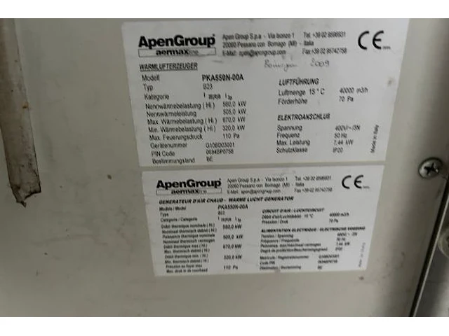 Industriële warmelucht generator apengroup aermaxline - afbeelding 9 van  10