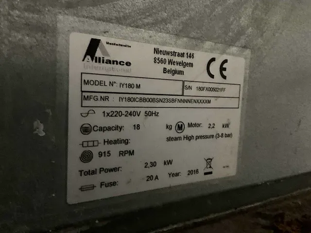 Industriële wasmachine ipso type model iy180m - afbeelding 4 van  9