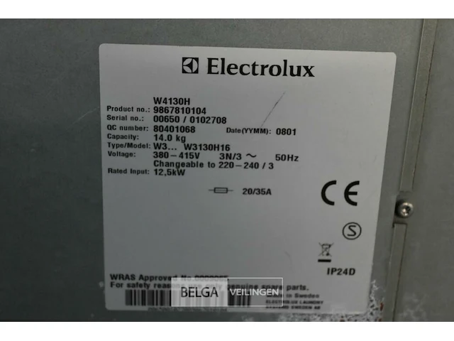 Industriële wasmachine op drijfkracht - merk : electrolux - afbeelding 4 van  4