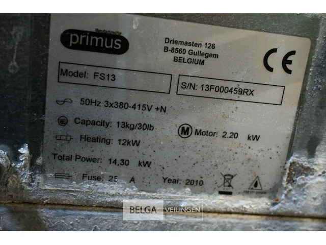 Industriële wasmachine op drijfkracht - merk : primus - afbeelding 4 van  5