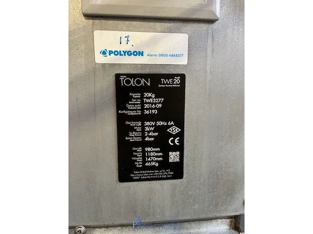Industriële wasmachine tolon - afbeelding 4 van  6