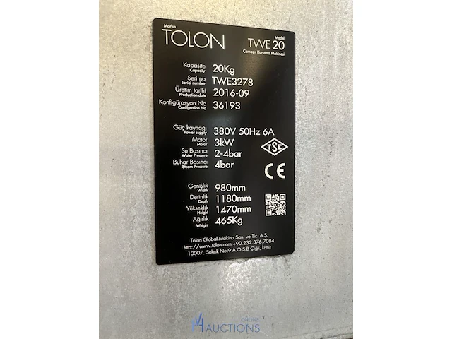 Industriële wasmachine tolon - afbeelding 4 van  6