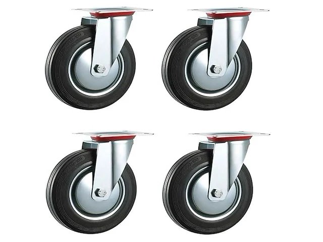 Industriële wielen van rubber, diameter 125 mm - afbeelding 1 van  2