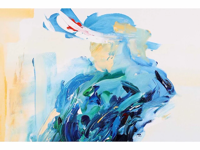 Ineke ten kaate - une française bleue - acryl op doek - afbeelding 4 van  8