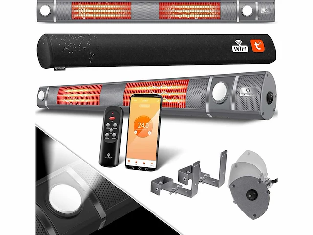 Infrarood heater / infrarood straalkachel 3000w ir gastro bar incl. led terrasverwarmer - afbeelding 1 van  10