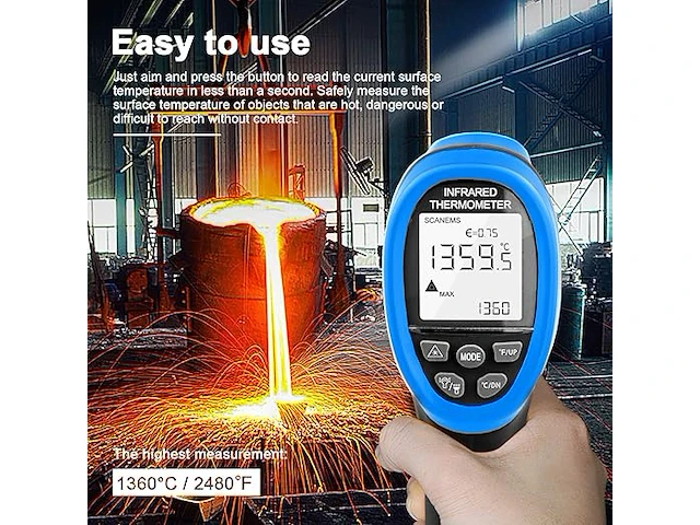 Infrarood thermometer industrie 0-850 - afbeelding 3 van  3