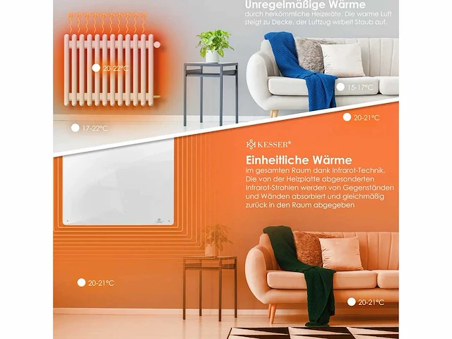 Infrarood verwarming - 550w (x2) - afbeelding 4 van  6