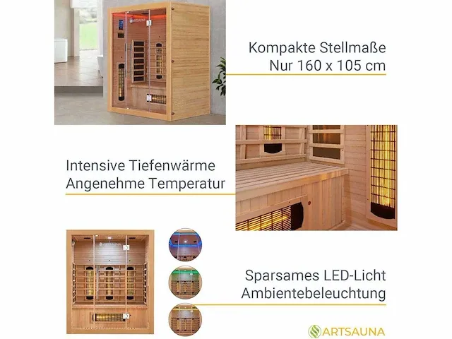 Infraroodcabine met 6 full-spectrum stralers - afbeelding 4 van  9