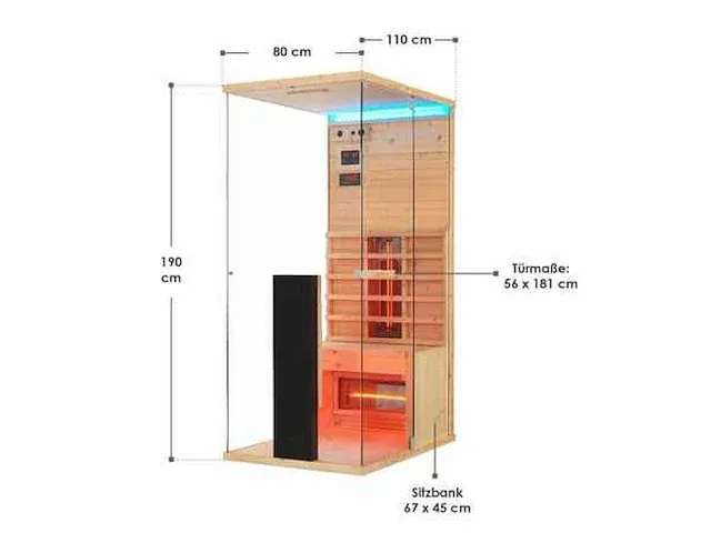 Infraroodcabine met full-spectrum verwarming - afbeelding 2 van  10