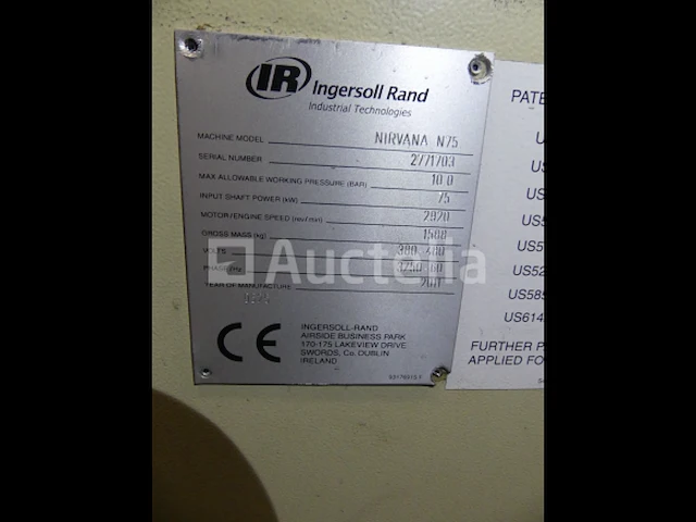 Ingersoll-rand nirvana n75 roterende compressor, ingersoll-rand d780in-a droger, vat - afbeelding 18 van  20