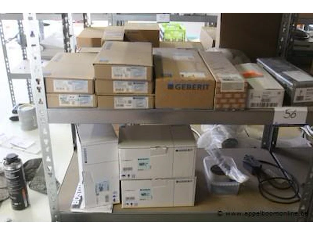 Inhoud van 4 meter stelling wo. sanitair toebehoren geberit (staande op 1e verdieping) - afbeelding 2 van  5