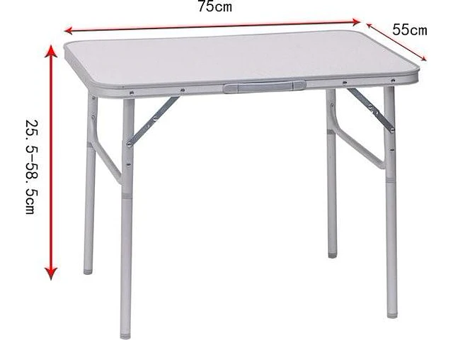 Inklapbare campingtafel - aluminium tuintafel - werkbank reistafel - opklapbaar bureau - voor familiefeest bbq - tuinmeubilair - afbeelding 2 van  3
