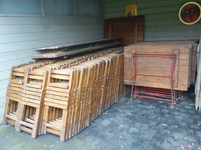 Inklapbare houten terras/café-meubels - afbeelding 1 van  7
