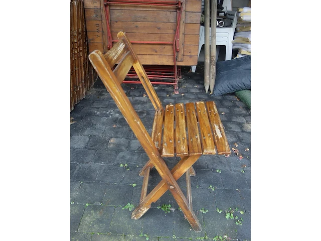 Inklapbare houten terras/café-meubels - afbeelding 3 van  7