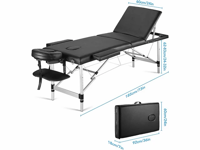 Inklapbare mobiele massagetafel, 3 zones - afbeelding 5 van  7