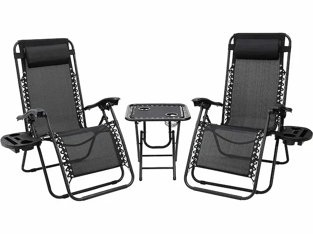 Inklapbare tuinstoelen, met bijzettafel - afbeelding 2 van  6