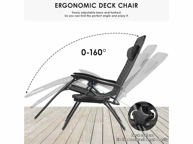 Inklapbare tuinstoelen, met bijzettafel - afbeelding 4 van  6