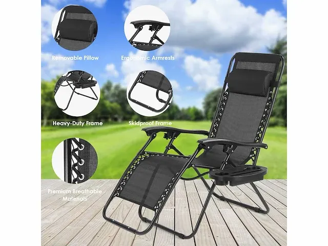 Inklapbare tuinstoelen, met bijzettafel - afbeelding 5 van  6