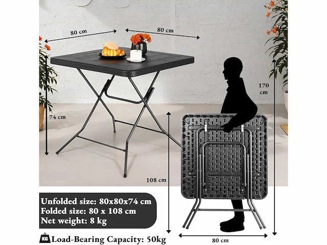 Inklapbare tuintafel (x2) - afbeelding 4 van  4