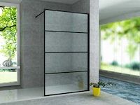 Inloopdouchewand mat zwart raster 120x200cm - douche & badwand - afbeelding 1 van  4