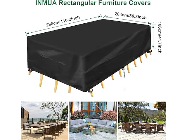 Inmua afdekking voor tuinmeubelen (280 x 204 x 106 - afbeelding 2 van  3