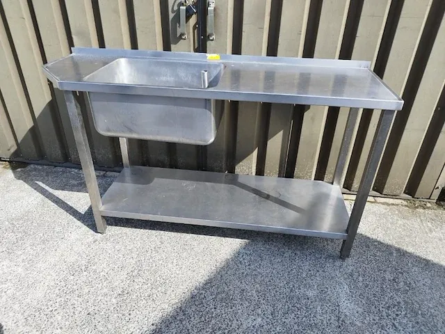 Inox afwastafel met 1 spoelbak - afbeelding 1 van  1