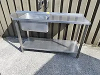 Inox afwastafel met 1 spoelbak - afbeelding 1 van  1