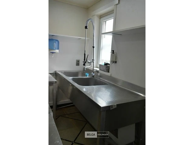 Inox dubbele wasbak - afbeelding 1 van  4