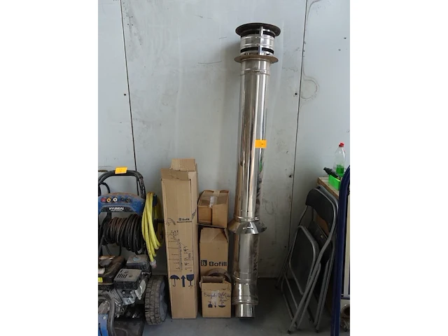 Inox dubbelwandige schoorsteen + toebehoren - afbeelding 1 van  10