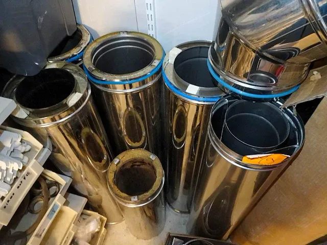 Inox dubbelwandige schouw-onderdelen - afbeelding 2 van  2
