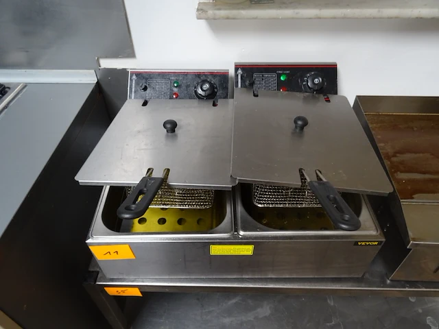 Inox elektrische dubbele friteuse vevor - afbeelding 2 van  4