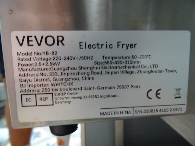 Inox elektrische dubbele friteuse vevor - afbeelding 4 van  4