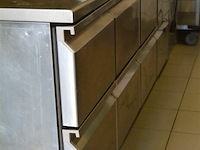Inox frigo met werktafel 8 lades diamond gold line 220v - afbeelding 2 van  4