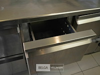 Inox frigo met werktafel 8 lades diamond gold line 220v - afbeelding 3 van  4