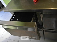 Inox frigo met werktafel 8 lades diamond gold line 220v - afbeelding 4 van  4