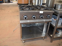 Inox gasfornuis 4 branders unni cooking - afbeelding 2 van  6