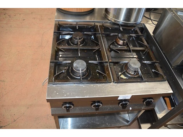 Inox gasfornuis 4 branders unni cooking - afbeelding 4 van  6