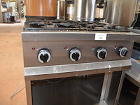 Inox gasfornuis 4 branders unni cooking - afbeelding 5 van  6