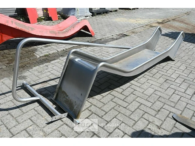 Inox glijbaan + leuning - afbeelding 1 van  6