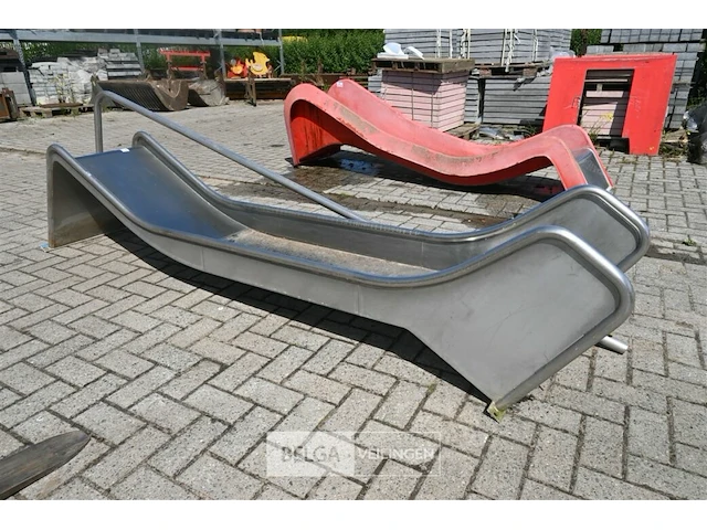 Inox glijbaan + leuning - afbeelding 6 van  6