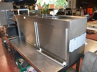 Inox hangkast met 2 schuifdeuren 160x40x60 (34) - afbeelding 2 van  4