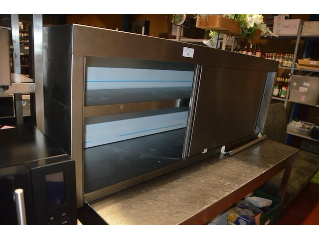 Inox hangkast met 2 schuifdeuren 160x40x60 (34) - afbeelding 4 van  4