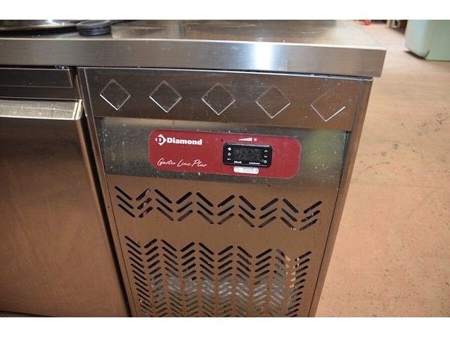 Inox koelwerkbank diamond 4 deuren dt3224-r2 gastro line plus afm. 2,20m x 0,70m - afbeelding 5 van  6