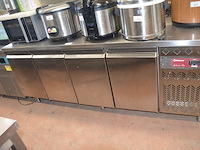 Inox koelwerkbank diamond 4 deuren dt3224-r2 gastro line plus afm. 2,20m x 0,70m - afbeelding 2 van  6
