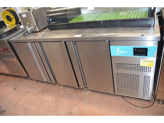 Inox koelwerkbank topcold 3 deuren afm. 1,80m x 0,70m - afbeelding 2 van  6